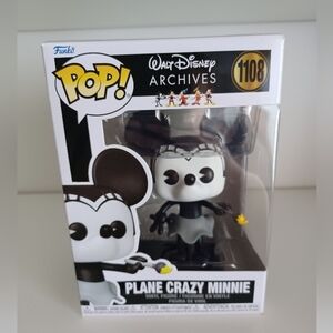 Disney Plane Crazy Minnie Mouse Walt Disney Archives 1108 Vinyl Figure Funko Pop